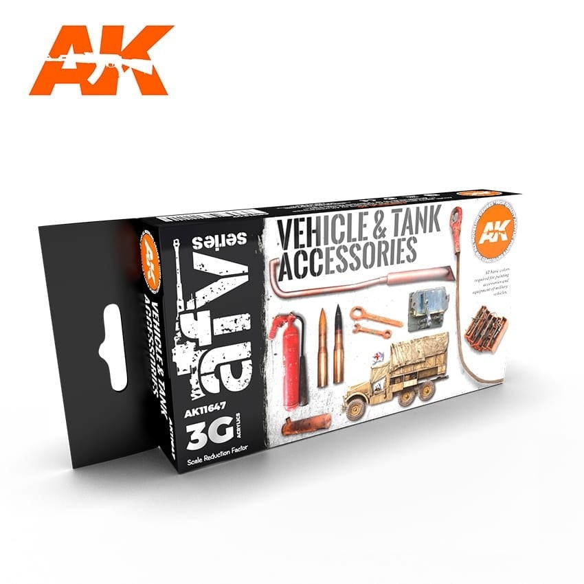 再入荷】AK11647 戦車装備品カラーセット (17mlx6本) 【AKアクリル3G