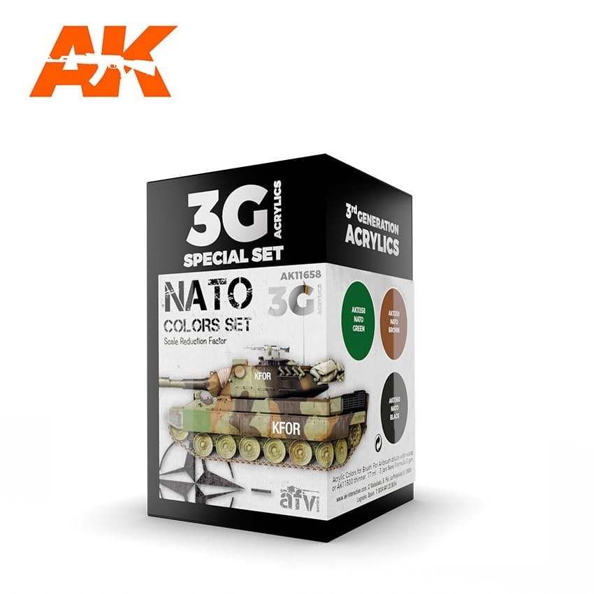 AK11658 NATO迷彩カラー3色セット (17mlx3本) 【AKアクリル3G (サード