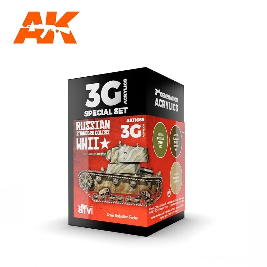 AK11665 WWII ロシア戦車基本3色セット  (17mlx3本) 【AKアクリル3G (サードジェネレーション)】|塗料|ツール＆マテリアル