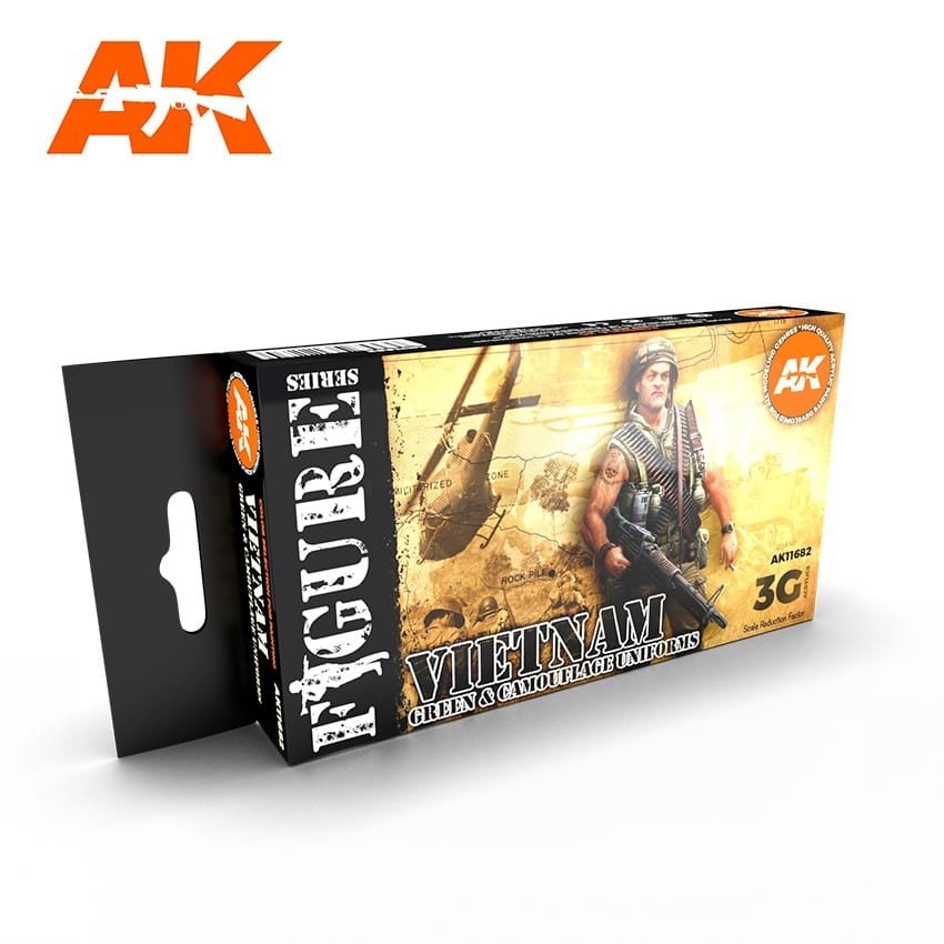 AK11682 ベトナム戦争グリーン&迷彩カラーセット (17mlx6本) 【AKアクリル3G (サードジェネレーション)】|塗料|ツール＆マテリアル
