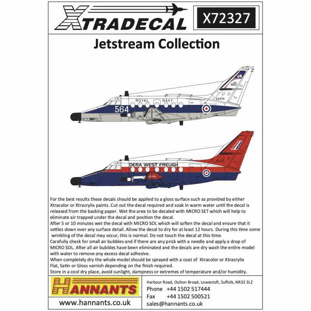 X72327 BAe ジェットストリーム コレクション|飛行機用デカール|飛行機