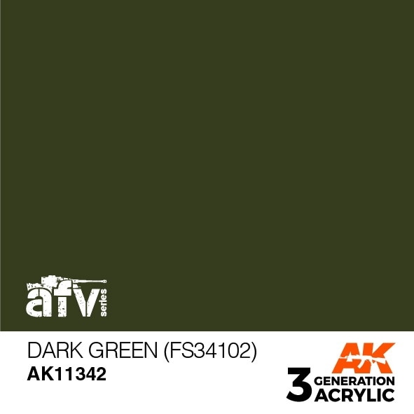 AK11342 ダークグリーン (FS34102) 【AKアクリル3G (サードジェネレーション)】|塗料|ツール＆マテリアル