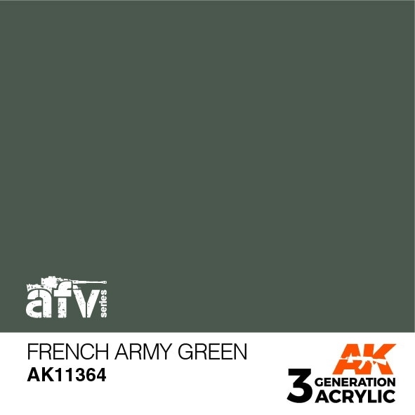 AK11364 フランス軍グリーン 【AKアクリル3G (サードジェネレーション)】|塗料|ツール＆マテリアル