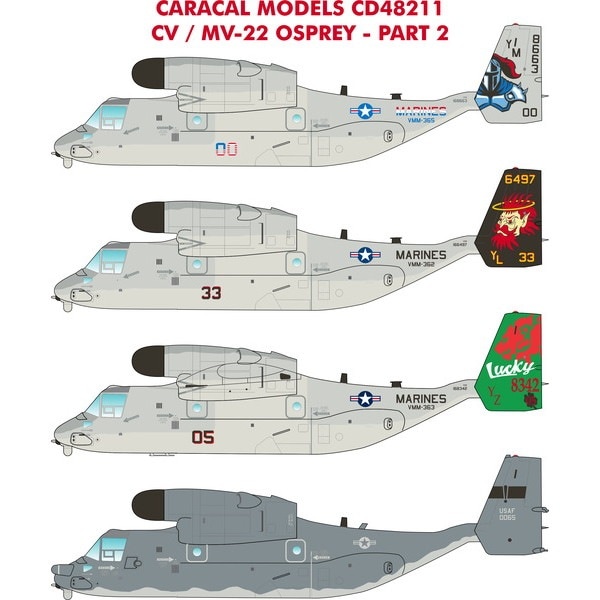 48211 CV-22/MV22 オスプレイ Pt.2|飛行機用デカール|飛行機