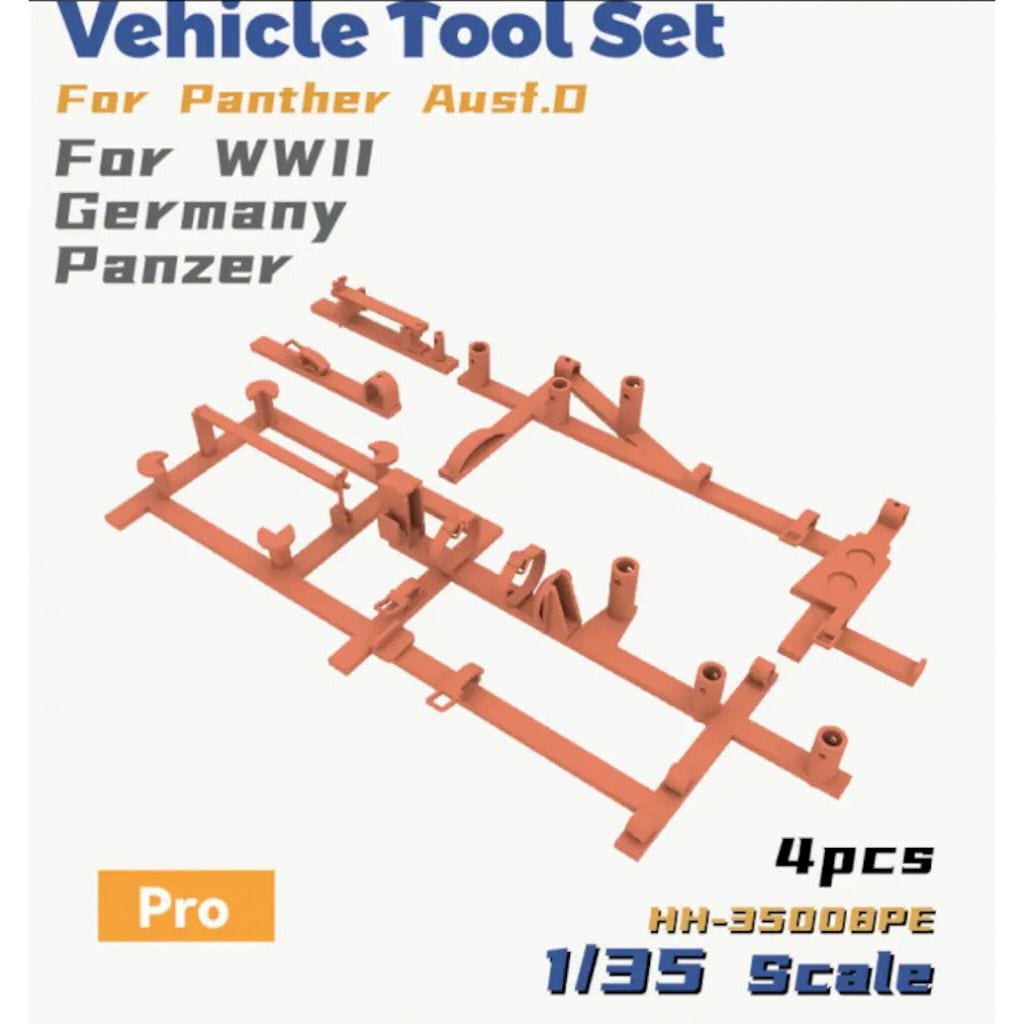 HH-35008PE WWII ドイツ パンサーD型 車載工具用ブラケットセット 