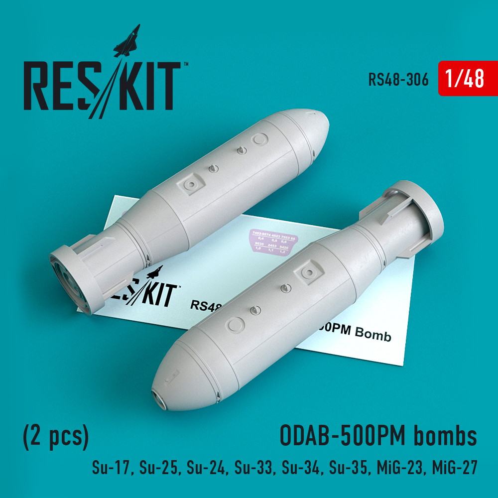 RS48-0306 1/48 ODAB-500PM ロシア 気化爆弾 (2個入り) | レスキット