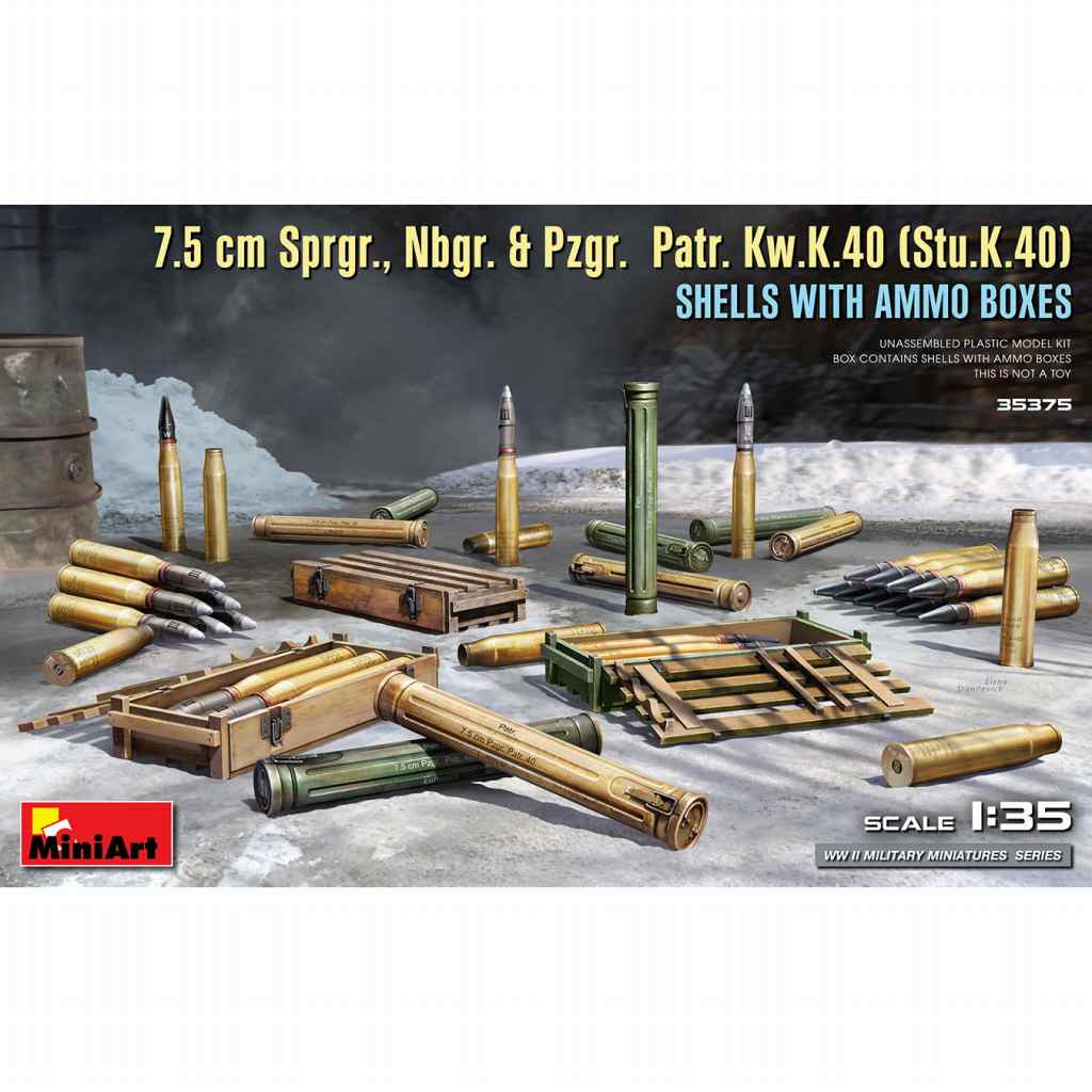 35375 7.5 cm Sprgr., Nbgr. ＆ Pzgr. Patr. Kw.K.40 (Stu.K.40) 弾薬