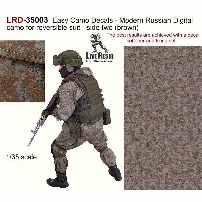 LRD-35003 迷彩デカール 現用ロシアデジタル迷彩 リバーシブルユニフォーム用2 ブラウン|AFV用デカール|AFV