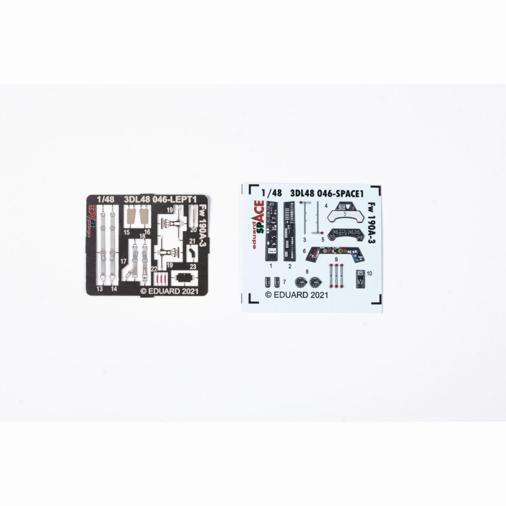 3DL48046 1/48 フォッケウルフ Fw190A-3 「スペース」内装3Dデカール w/エッチングパーツセット (エデュアルド用)|飛行機用デカール|飛行機