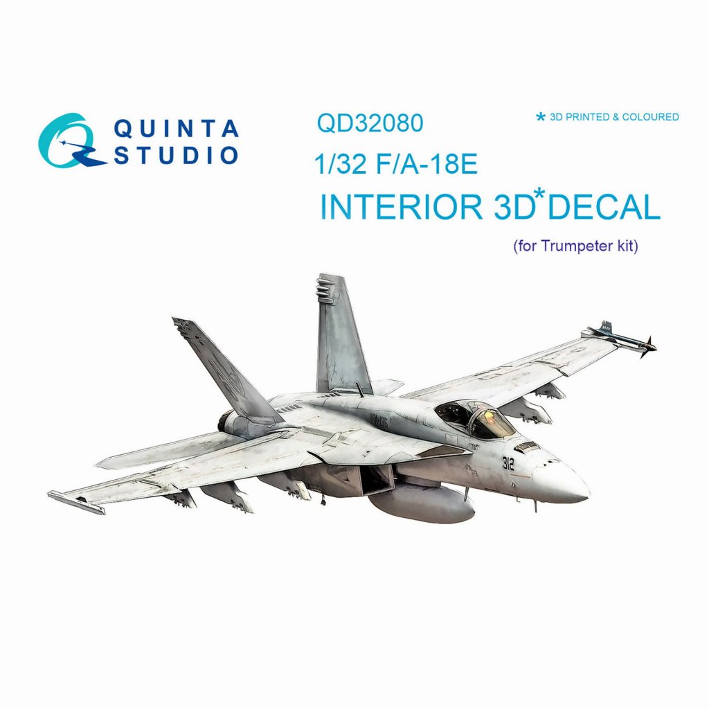 QD32080 1/32 ボーイング F/A-18E スーパーホーネット 内装3Dデカール(トランペッター用)|飛行機用デカール|飛行機