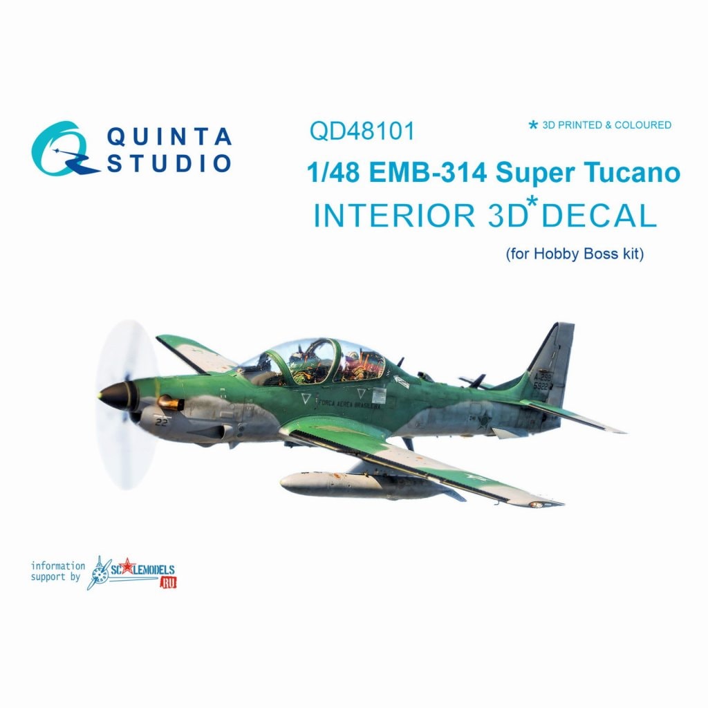 QD48101 1/48 EMB-314 スーパーツカノ 内装3Dデカール (ホビーボス用)|飛行機用デカール|飛行機