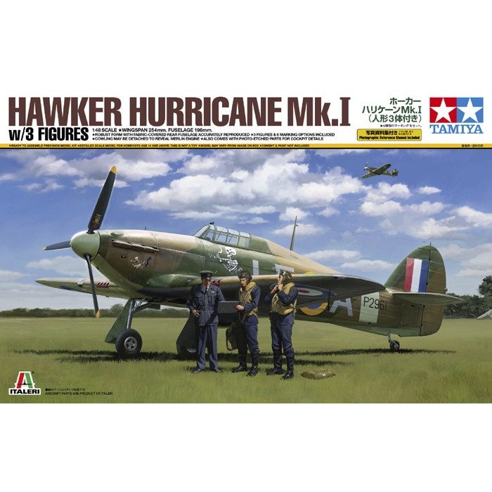 37011 1/48 ホーカー ハリケーン Mk.I (人形3体付き)|第二次大戦の飛行機モデル|飛行機