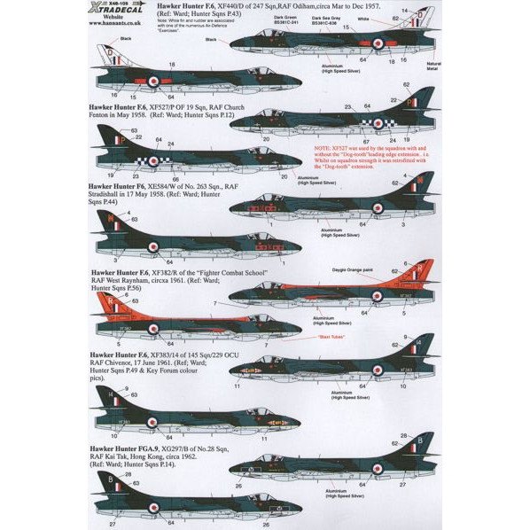 X48105 ホーカー ハンター F.6/FGR.9 | エクストラデカール XTRADECAL