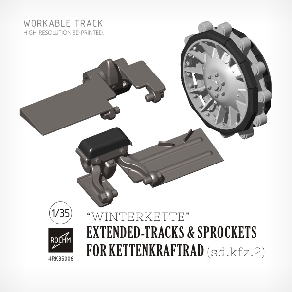 RK35006 1/35 WWII ドイツ Sd.Kfz.2 ケッテンクラート用ヴィンターケッテン履帯&スプロケット|AFV用パーツ|AFV