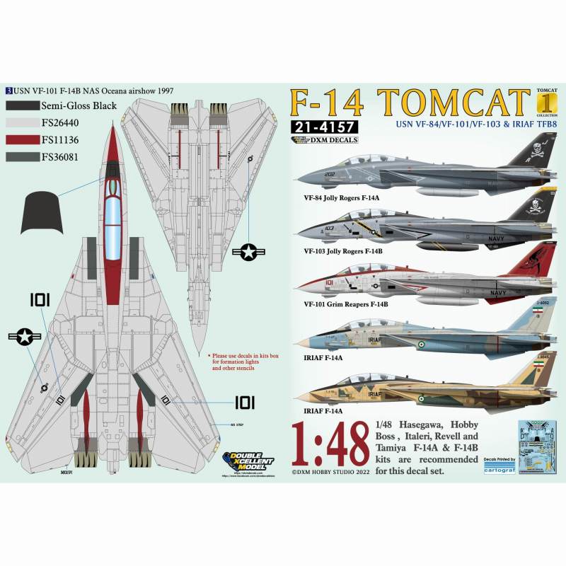 21-4157 1/48 F-14 ȥ७å ꥫ VF-84/VF-101/VF-103 &  TFB8