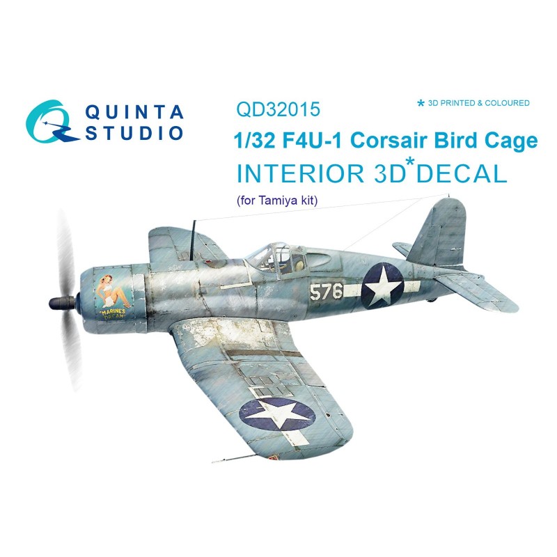 QD32015 1/32 ヴォート F4U-1 コルセア バードケージ 内装3Dデカール