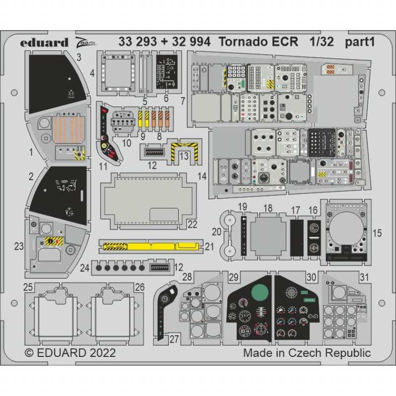 32994 塗装済 1/32 トーネード ECR 内装エッチングパーツ (イタレリ用)|飛行機用パーツ|飛行機