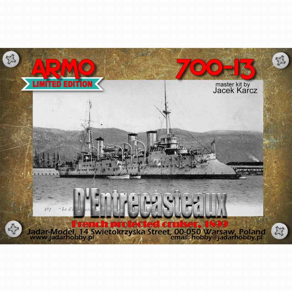 700-13 仏海軍 防護巡洋艦 ダントルカストー  D'Entrecasteaux 1899|第一次大戦以前の艦船モデル|艦船