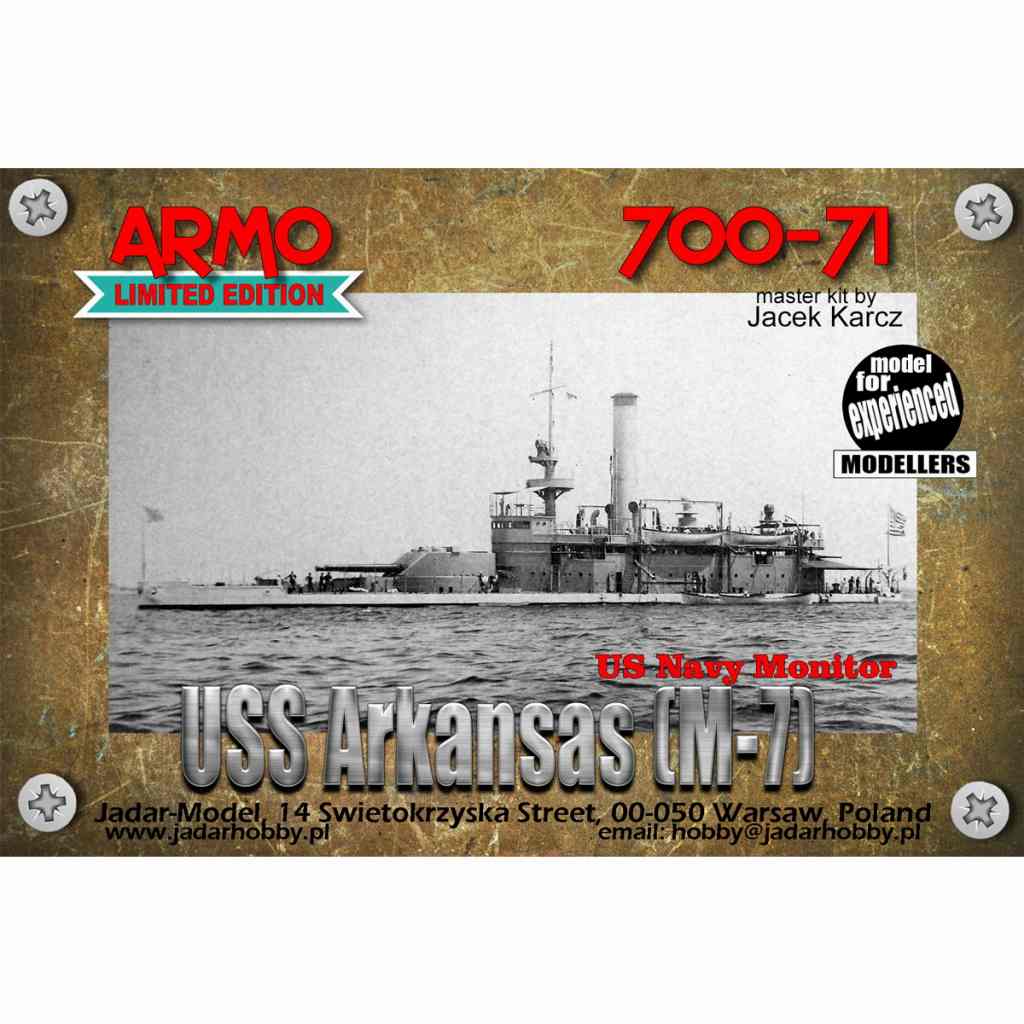 70071 米海軍 モニター艦 M7 アーカンソー Arkansas アルモ Armo 艦船,第一次大戦以前の艦船モデル,第一次
