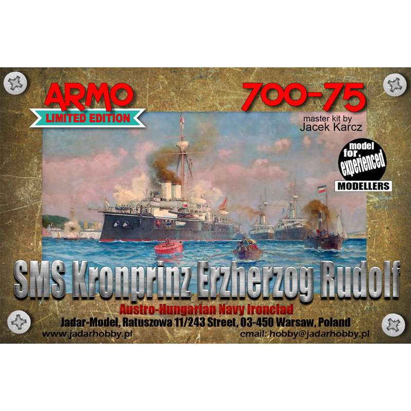 700-75 オーストリア・ハンガリー海軍 装甲艦 クローンプリンツ・エルツヘルツォーク・ルドルフ Kronprinz Erzherzog Rudolf|第一次大戦以前の艦船モデル|艦船