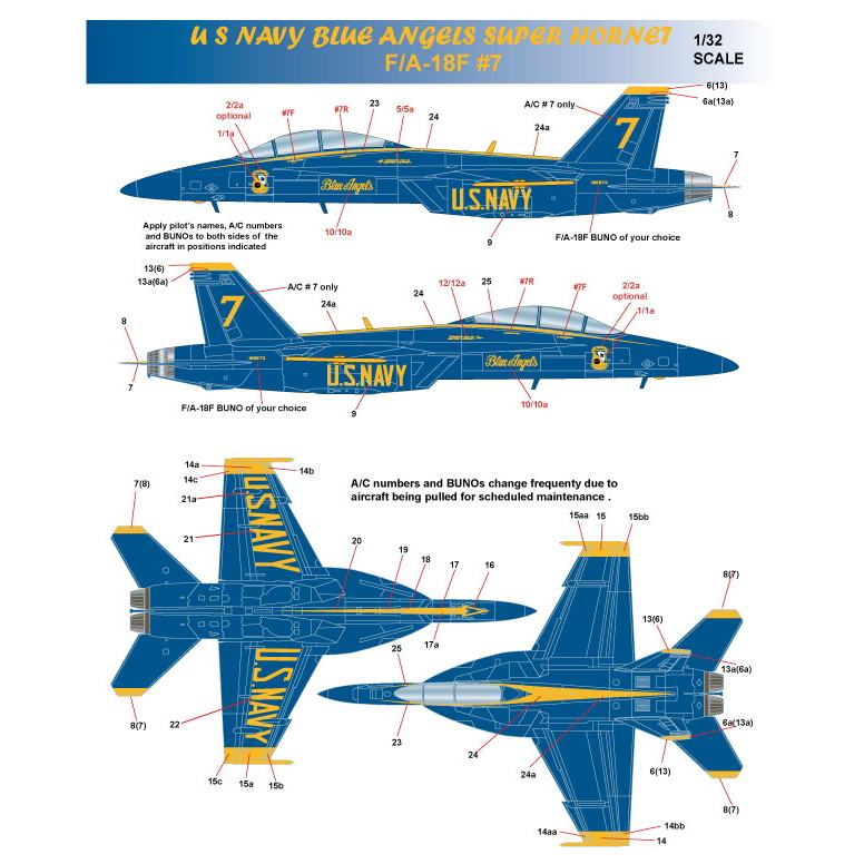 32-056 米海軍 ブルーエンジェルス F/A-18E/F スーパーホーネット 2021年 75周年記念|飛行機用デカール|飛行機