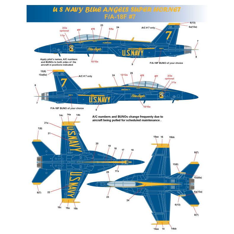 48-056 米海軍 ブルーエンジェルス F/A-18E/F スーパーホーネット 2021年 75周年記念|飛行機用デカール|飛行機