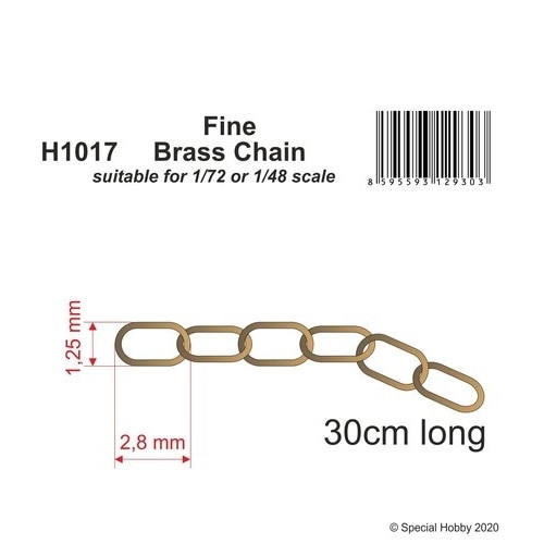 H1017 真ちゅうチェーン(中細、1.25 x 2.8mm、長さ30cm)|素材|ツール＆マテリアル