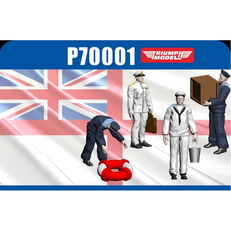 P70001 WWII 英海軍 将校 & 水兵セット 精密3Dプリントモデル