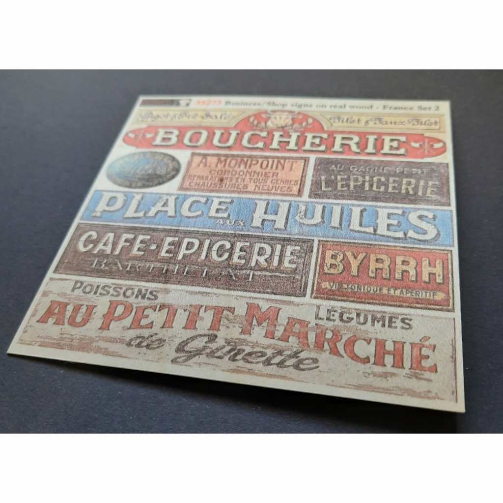 35278 1/35 売店名/業種名別店頭木製看板 フランス語セット5