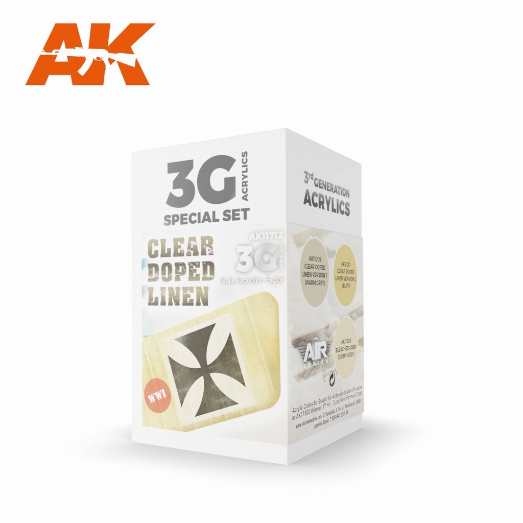 AK11712 クリアードープドリネン3色セット【AKアクリル3G (サードジェネレーション)】|塗料|ツール＆マテリアル
