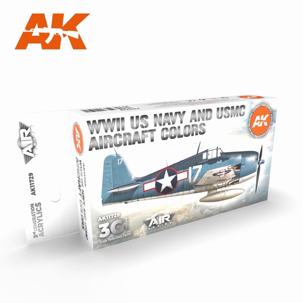 AK11729 WWII アメリカ海軍・海兵隊航空機カラー6色セット【AKアクリル3G (サードジェネレーション)】|塗料|ツール＆マテリアル