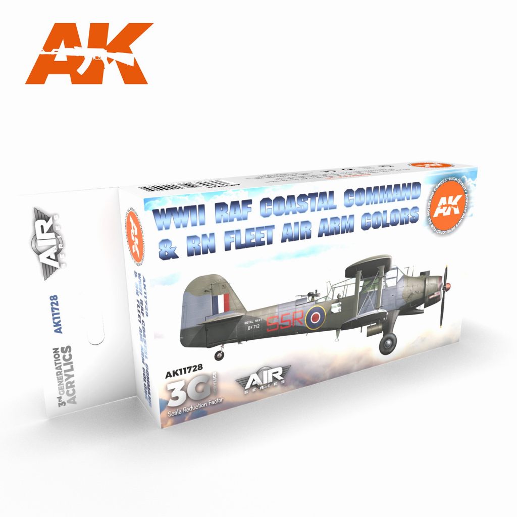 【再入荷】AK11728 WWII イギリス空軍沿岸軍団・海軍機カラー6色セット【AKアクリル3G (サードジェネレーション)】|塗料|ツール＆マテリアル