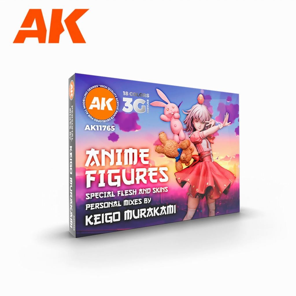 AK11765 アニメフィギュア18色セット by ケイゴ・ムラカミ【AKアクリル3G (サードジェネレーション)】|塗料|ツール＆マテリアル