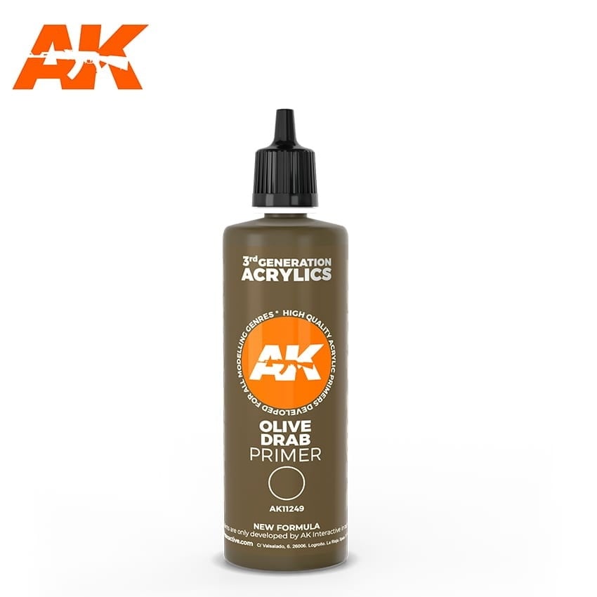 AK11249 オリーブドラブ・プライマー 100ml【AKアクリル3G (サードジェネレーション)】|塗料|ツール＆マテリアル