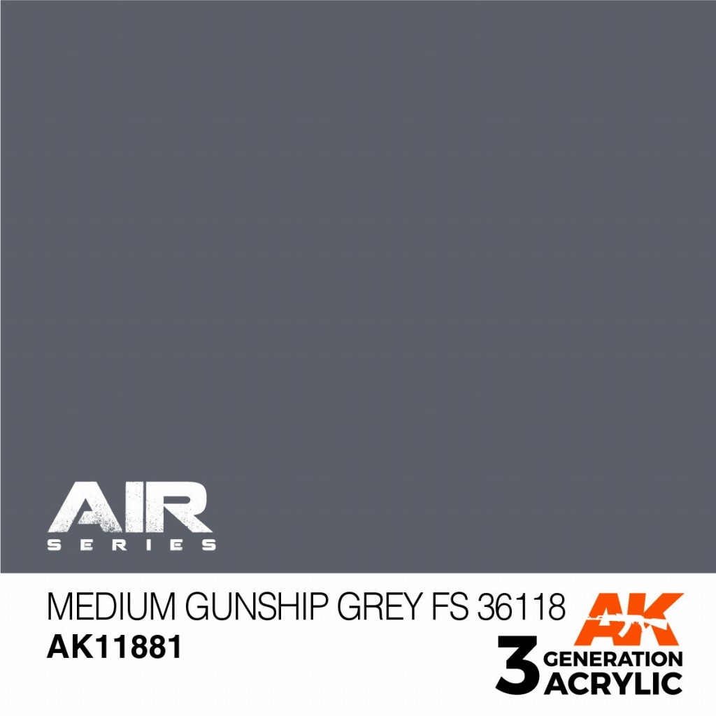 AK11881 ミディアムガンシップグレイ FS36118 【AKアクリル3G AIR (サードジェネレーション)】|塗料|ツール＆マテリアル