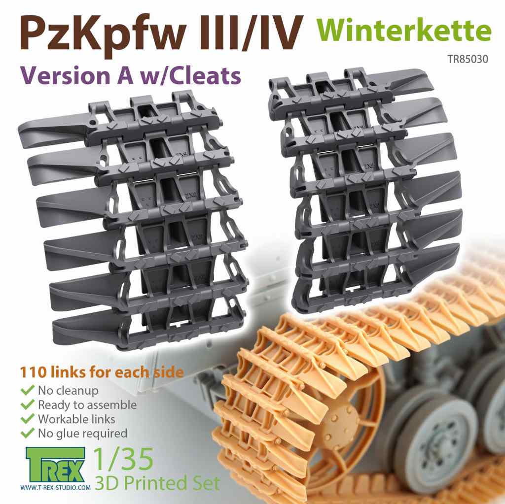 TR85030 1/35 III/IV号戦車用冬季履帯 ウィンターケッテンバージョンA(滑り止め付)|AFV用パーツ|AFV