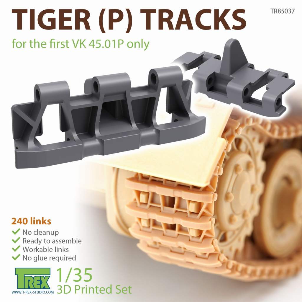 TR85037 1/35 タイガー(P)VK-4501(P)用可動式初期型履帯 | Tレックス