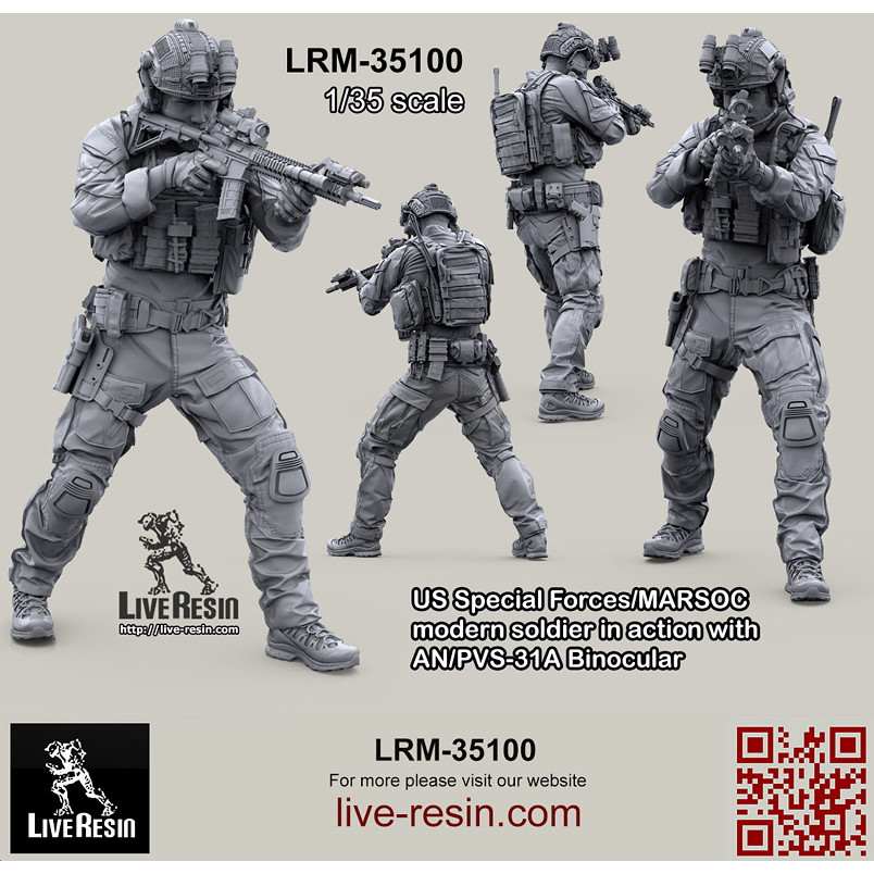 LRM-35100 アメリカ海兵隊特殊作戦コマンド MARSOC インアクション w/AN/PVS-31A 1 ナイトビジョン 5|大戦後のフィギュア|フィギュア