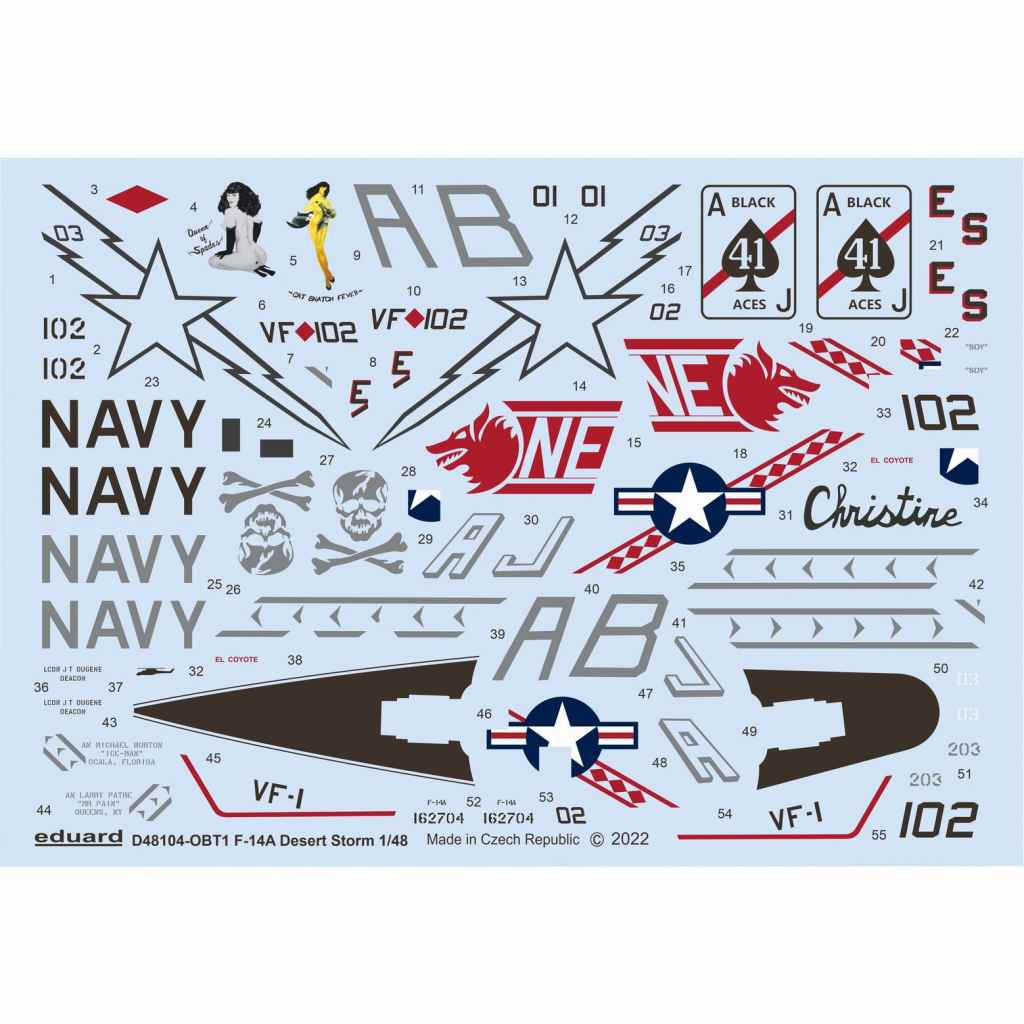 【再入荷】D48104 1/48 F-14A 「デザートストーム」デカール (タミヤ用)|飛行機用デカール|飛行機