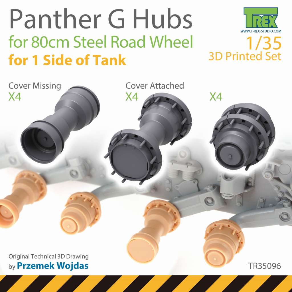 TR35096 1/35 WWII ドイツ パンサーG型用 80cmスチール転輪ハブ片側セット(タコム/ドラゴン用)|AFV用パーツ|AFV