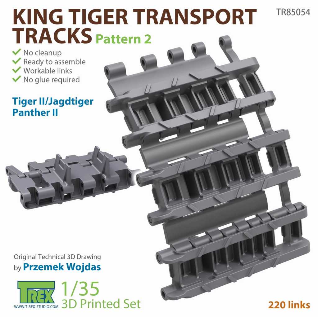 TR85054 1/35 WWII ドイツ キングタイガー用鉄道輸送用履帯 パターン2