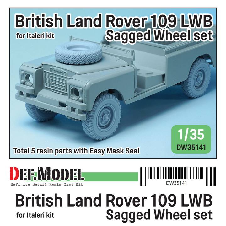 DW35141 1/35 現用 イギリス ランドローバー 109LWB 自重変形タイヤセット(イタレリ用)|AFV用パーツ|AFV