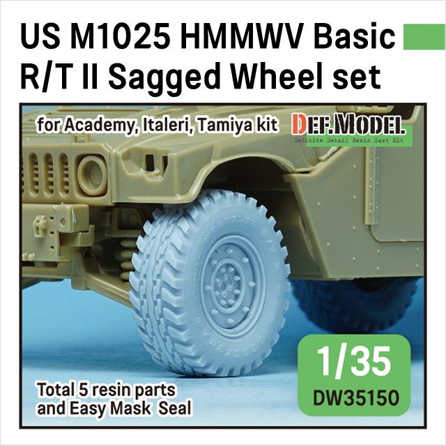 【再入荷】DW35150 1/35 現用 アメリカ M1025 ハンビー 自重変形タイヤセット(タミヤ/イタレリ/アカデミー用)|AFV用パーツ|AFV