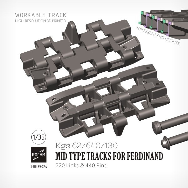 RK35024 1/35 WWII ドイツ フェルディナント駆逐重戦車用履帯Kgs62/640/130中期型|AFV用パーツ|AFV