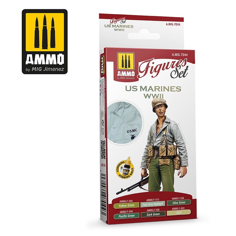 A.MIG-7044 WW.II 米海兵隊 カラーセット | アモ AMMO of Mig Jimenez