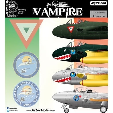 AZD48080 de Havilland DH.100 Mk.III & T.11 Vampire of the Mexican Air Force|飛行機用デカール|飛行機