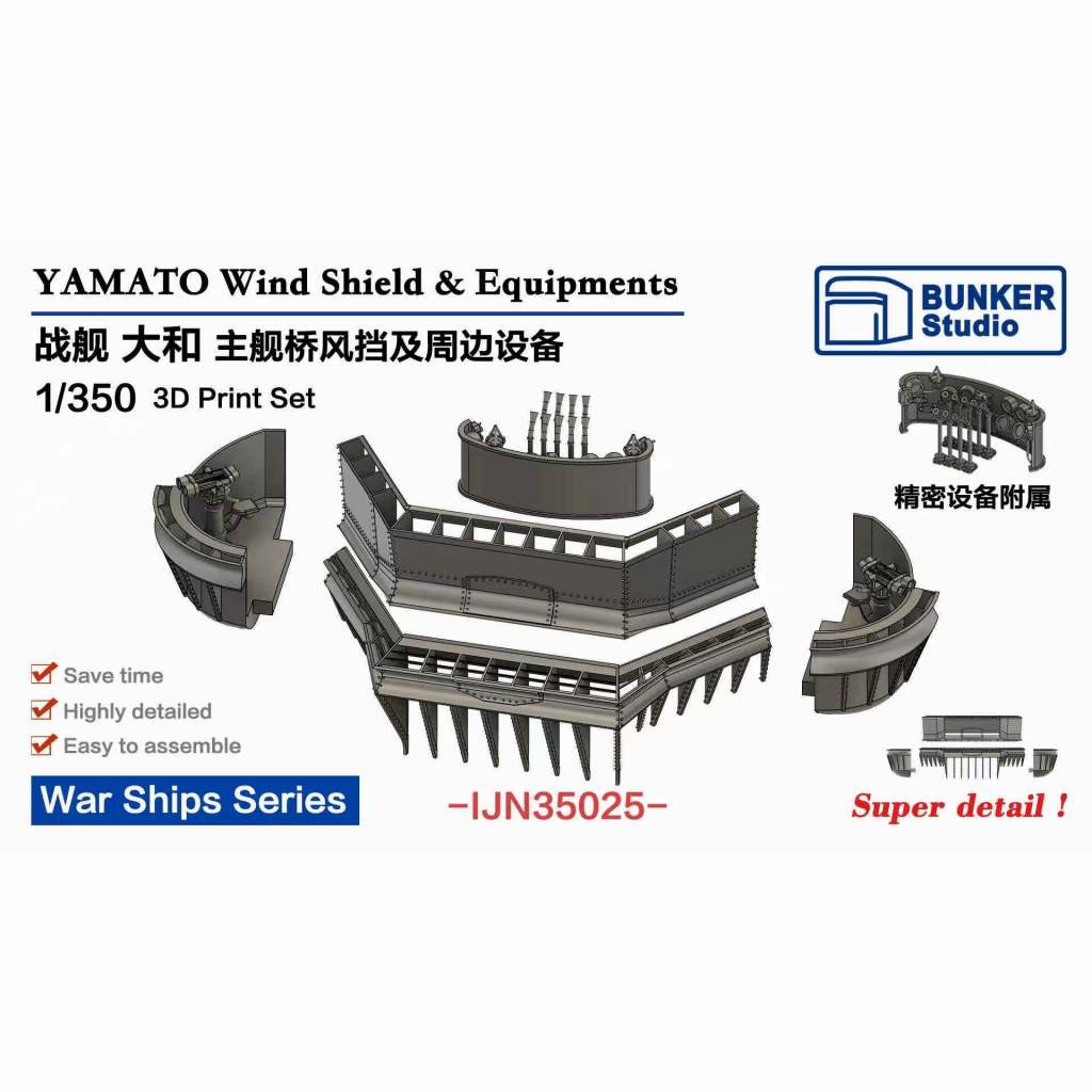 IJN35025 日本海軍 戦艦 大和用 遮風装置 & 装備【ネコポス規格外