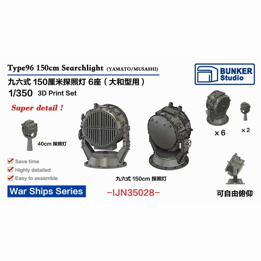IJN35028 日本海軍 九六式150cm探照灯セット(大和/武蔵用)【ネコポス規格外】|艦船用パーツ|艦船