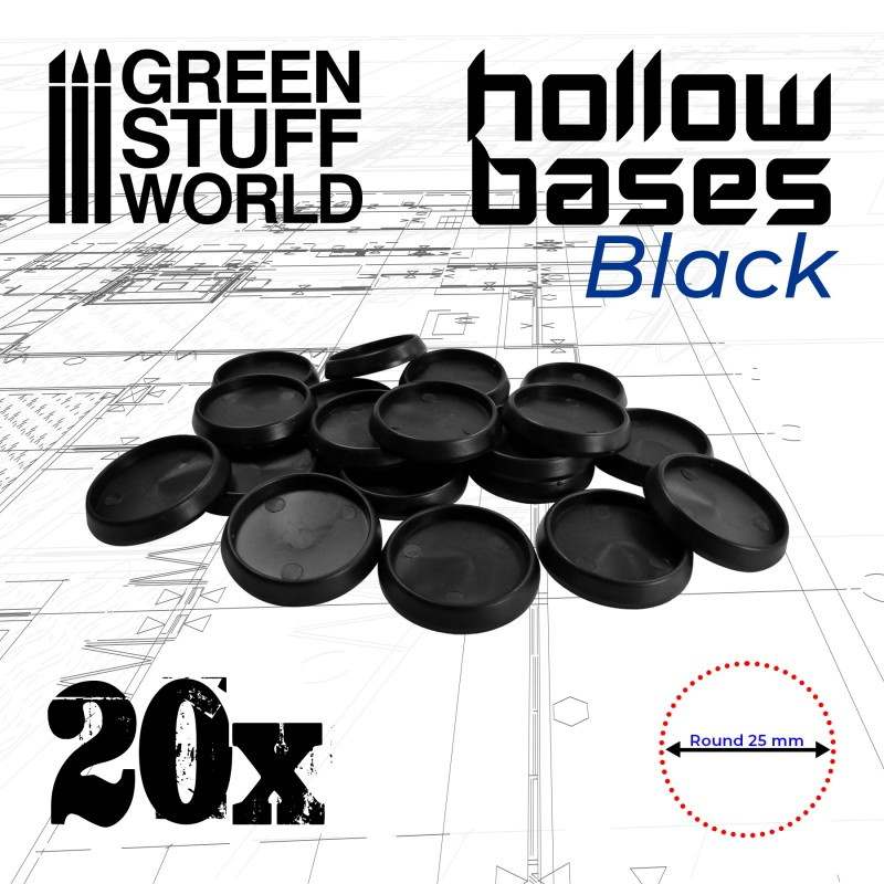 GSWD-10900 フチ付きプラスチックディスプレイベース ブラック 円形径25mm|素材|ツール＆マテリアル