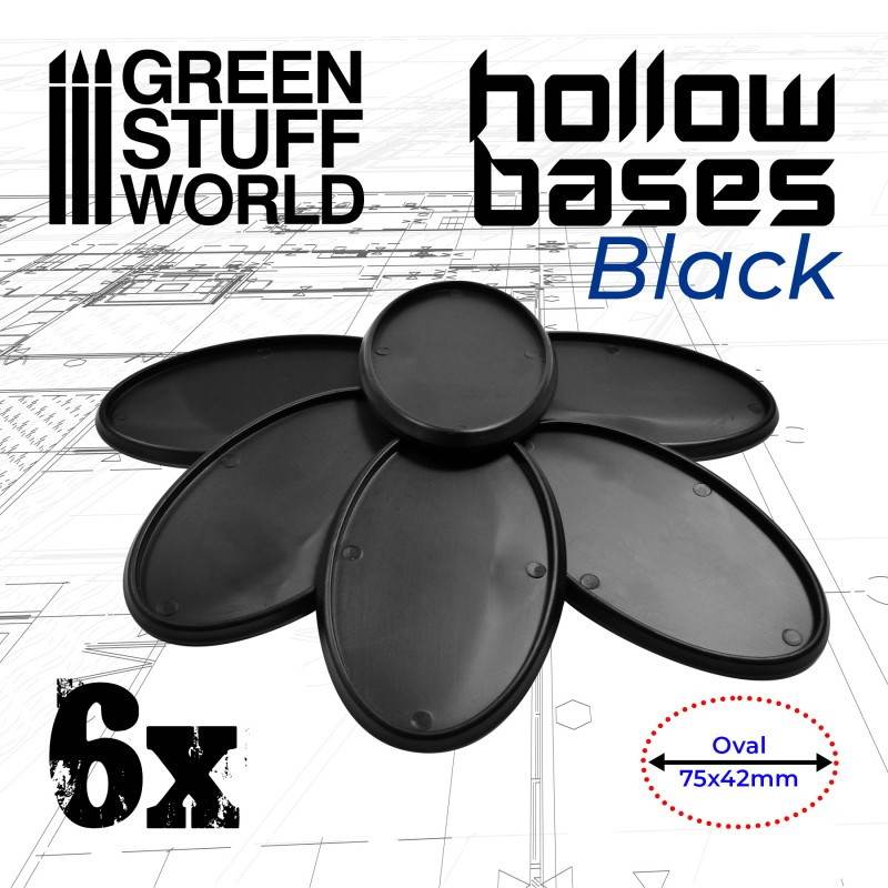 GSWD-10903 フチ付きプラスチックディスプレイベース ブラック 楕円形75mm×42mm|素材|ツール＆マテリアル
